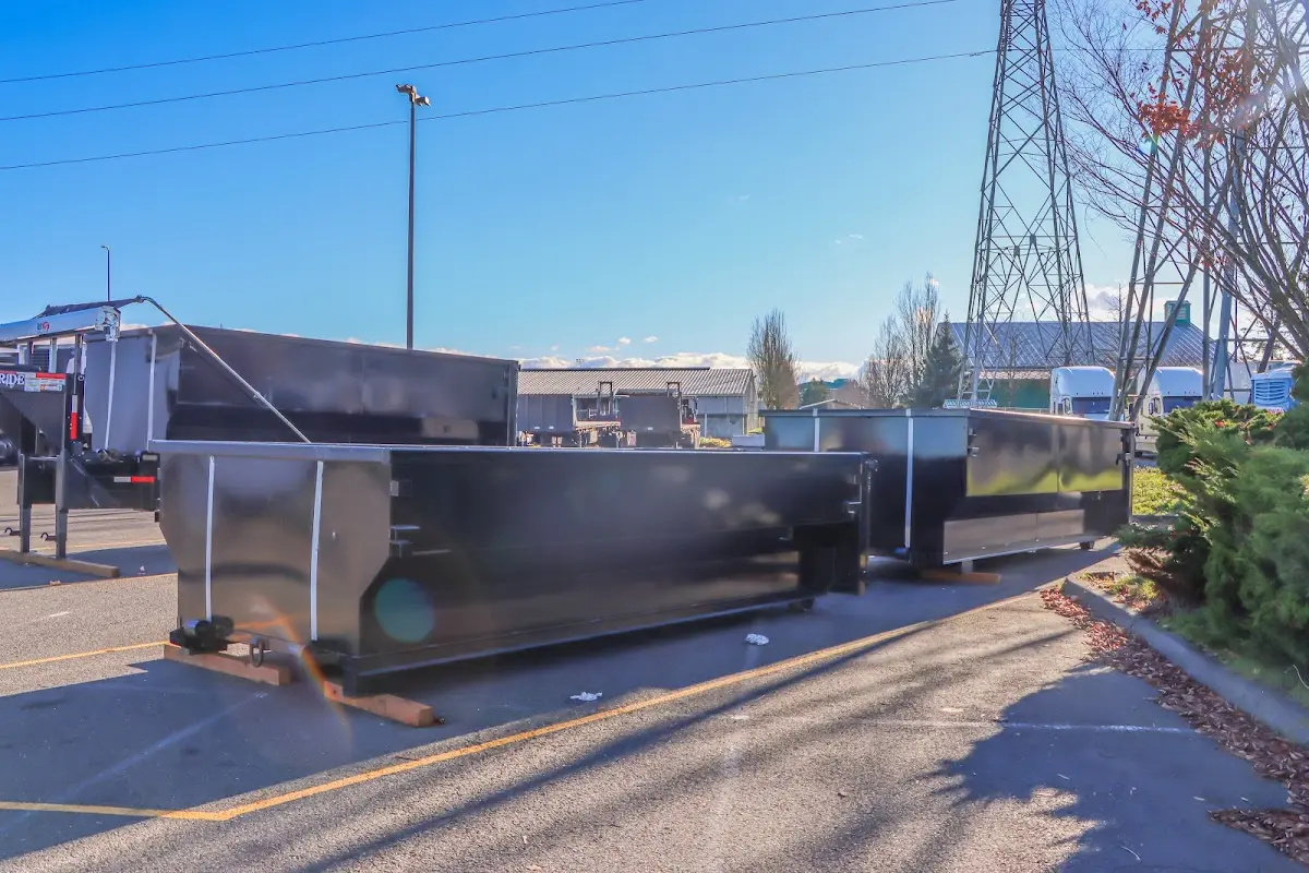 Roll-off dumpster ready for waste disposal at job site for Roll Off Dumpster Rental in West Perrine